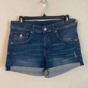H&M Dark Wash Mid-Rise Denim shorts Size 10